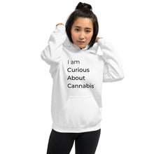 Load image into Gallery viewer, I am Curious About Cannabis Hoodie (Black Text)