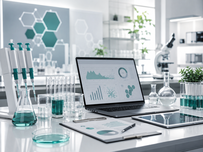 Modern laboratory with analytical equipment and professional scientific tools
